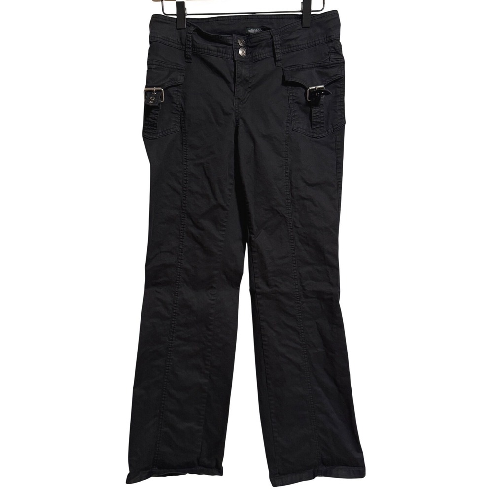 Wild Fable Black Cargo Flare Pants Low Rise Buckle Detail Size small